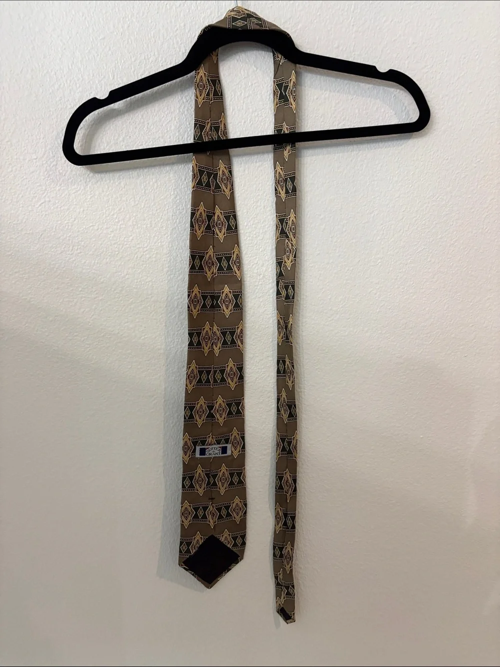 Sutter & Grant Patterned Brown Geometric Silk Tie